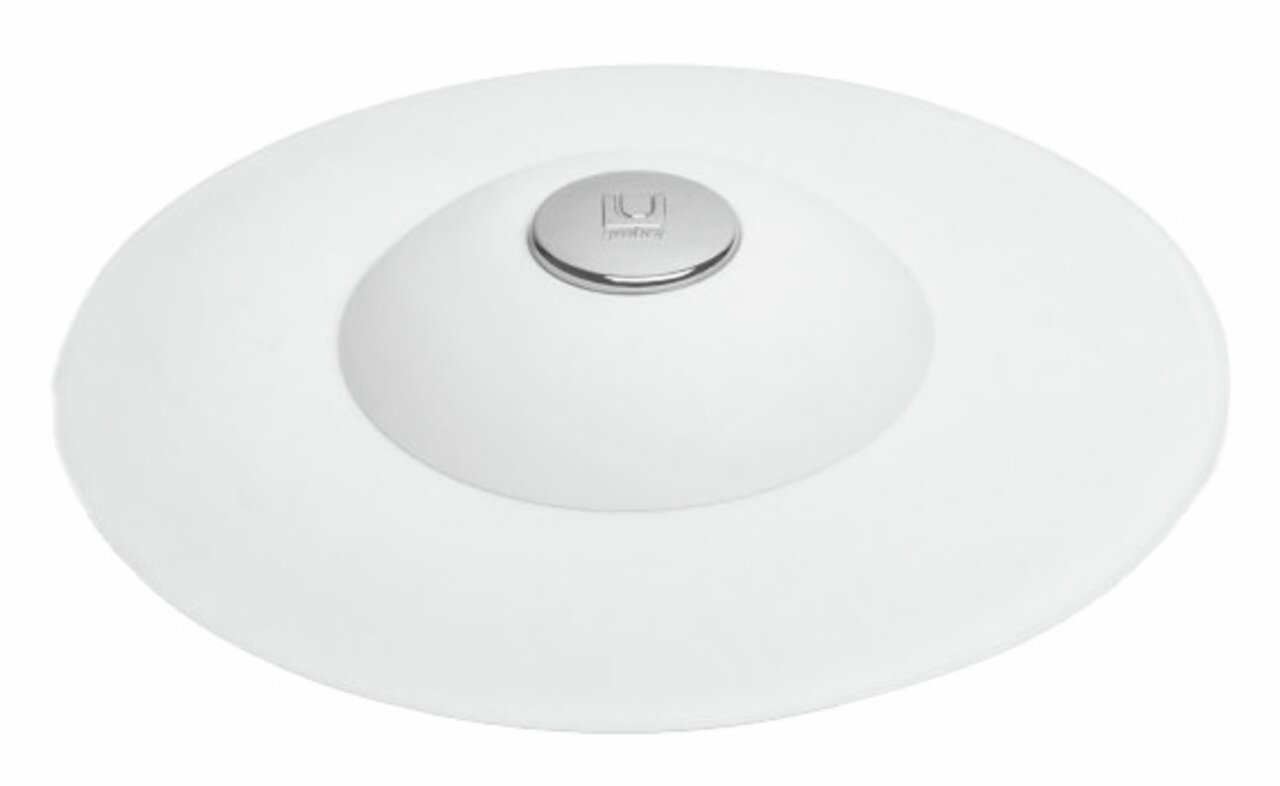 Weißer Flex Haarfänger und Wasserstopper aus der Vogelperspektive