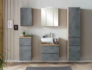 Moderner Hängeschrank in Betonoptik, frontal abgebildet, Teil eines stilvollen Badezimmer-Sets.