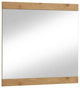 Rechteckiger Spiegel mit Holzrahmen, seitliche Perspektive