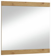 Rechteckiger Spiegel mit Holzrahmen, seitliche Perspektive