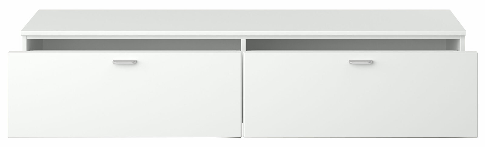 Weißes TV-Lowboard Set one by Musterring TACOMA 2 mit zwei Schubladen, Frontansicht