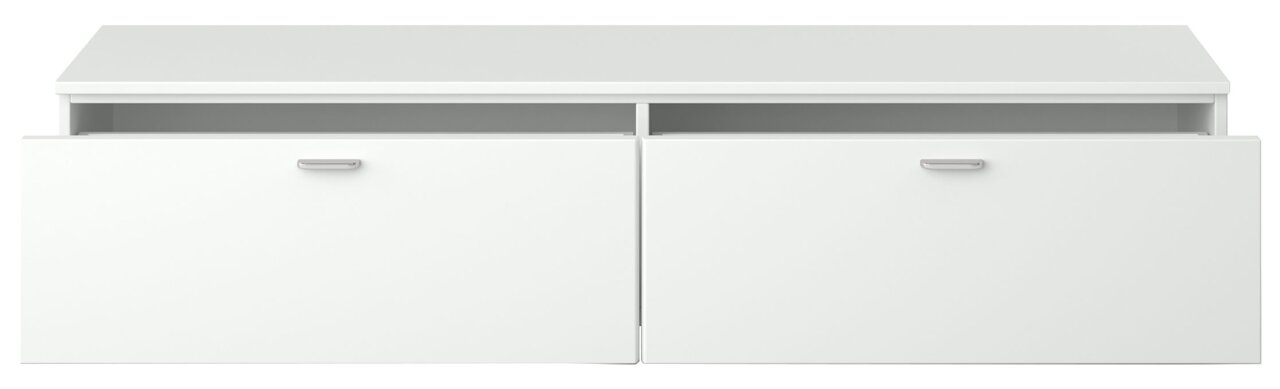 Weißes TV-Lowboard Set one by Musterring TACOMA 2 mit zwei Schubladen, Frontansicht