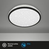 LED Bad-Deckenleuchte mit Sterneneffekt, neutralweißes Licht 4000K, IP44, Ansicht von unten