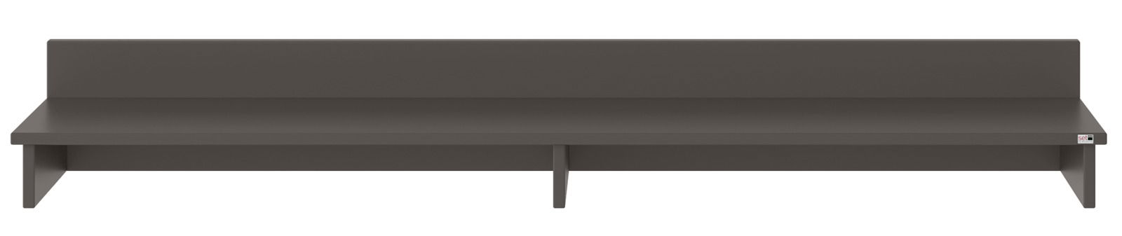 TV-Aufsatz in dunklem Holz, frontale Ansicht