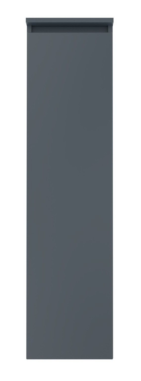 Novel Mittelschrank links NV.210 Frontansicht eines grauen Mittelschranks mit glatter Oberfläche.