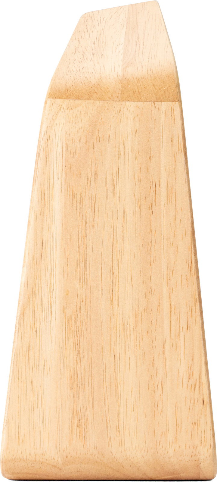 Heller Holzspatel mit abgeschrägter Spitze, Nahaufnahme in Frontalansicht vor weißem Hintergrund