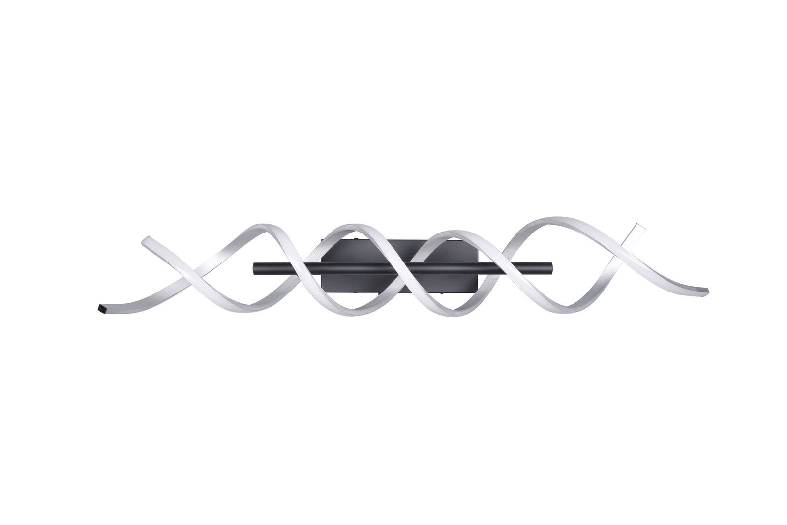 Moderne LED-Leuchte mit wellenförmigem Design, frontal betrachtet.