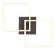 Moderne Deckenleuchte Trail mit zwei überlappenden quadratischen Rahmen, Ansicht von vorne.