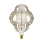 Gloeilamp met decoratieve gloeidraad, van voren gefotografeerd