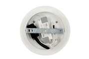 Rückansicht einer runden LED-Deckenleuchte mit sichtbarer Verkabelung und Montagehalterung.