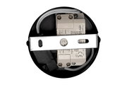 Rückansicht einer LED-Wandleuchte mit sichtbaren elektrischen Komponenten und Kabeln.