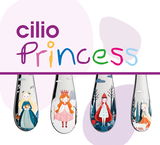 Kinderbesteck PRINCESS 4-tlg. mit bunten Prinzessinnen-Motiven, Vorderansicht