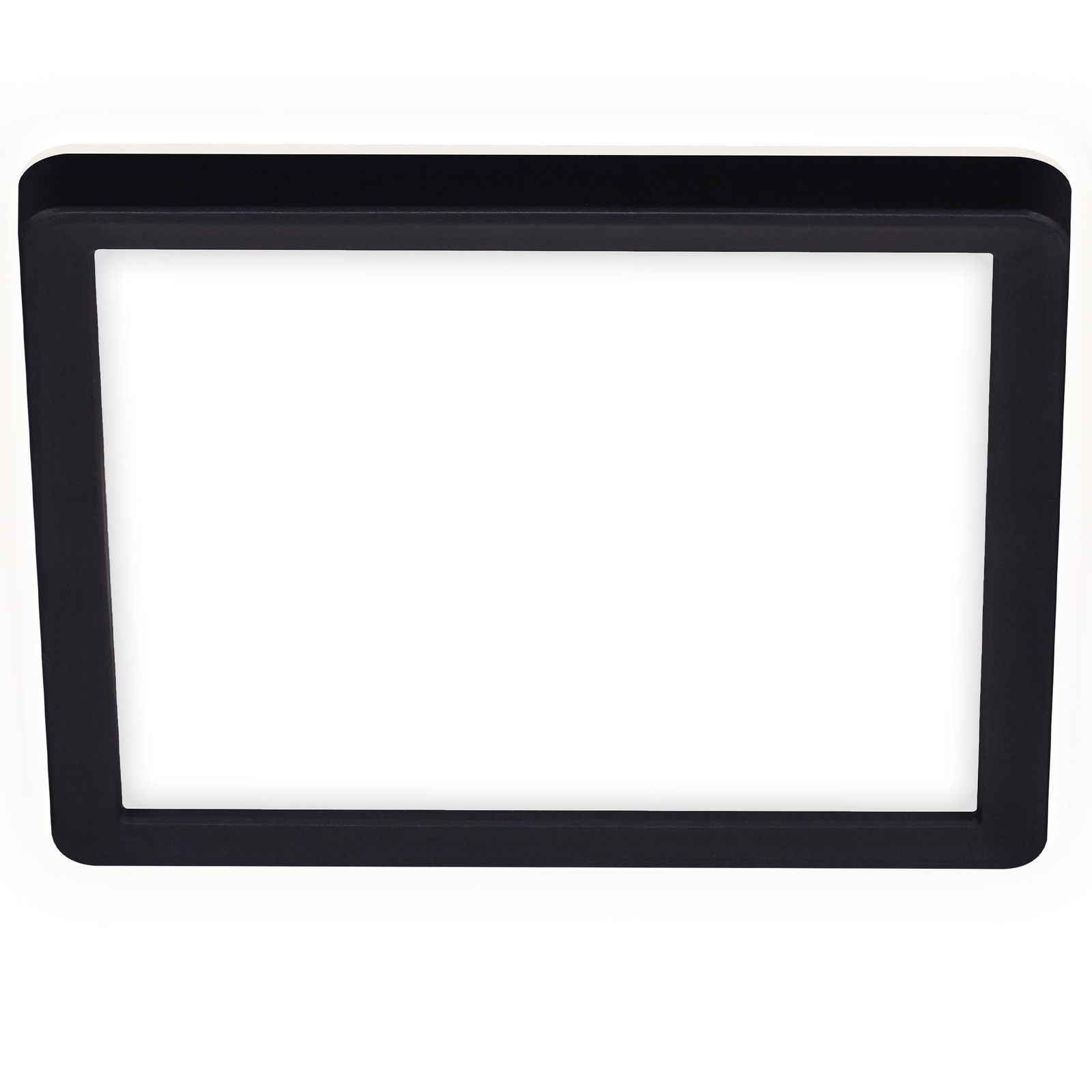 Briloner LED-Deckenleuchte SLIM Quadratische LED-Deckenleuchte in schwarzem Rahmen, Ansicht von unten.
