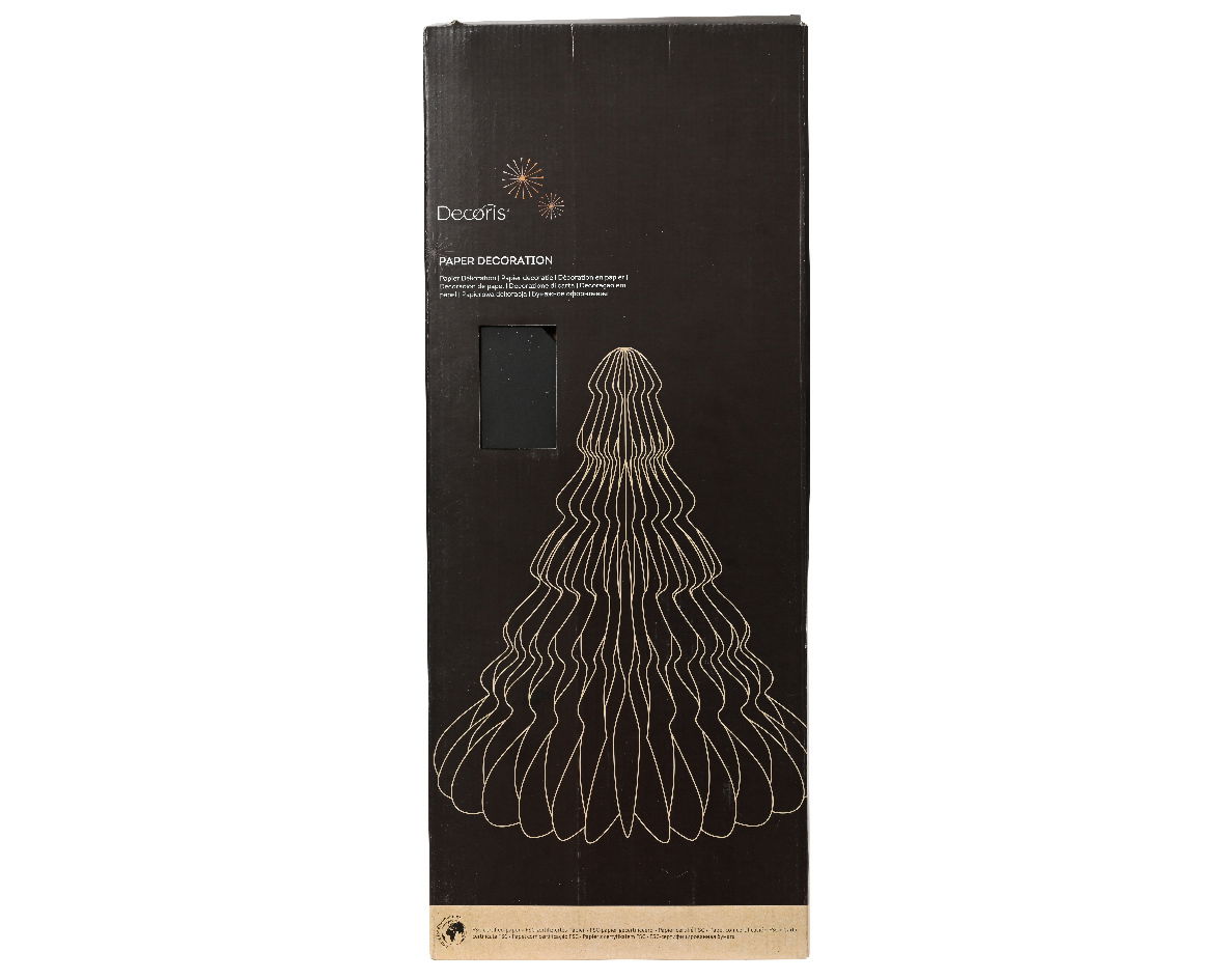 Decoris Papierbaum 60cm Verpackung einer Papierdekoration in Form eines Baumes, Vorderansicht