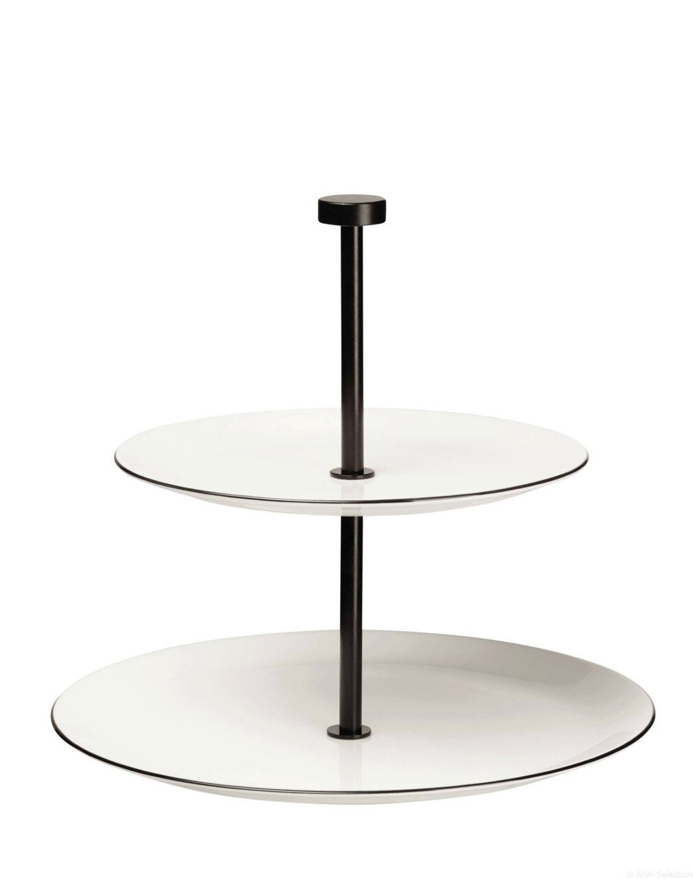 ASA SELECTION Etagere 2-stufig LIGNE NOIRE Zweistöckige Etagere aus der ASA Selection Serie Ligne Noire, seitliche Perspektive