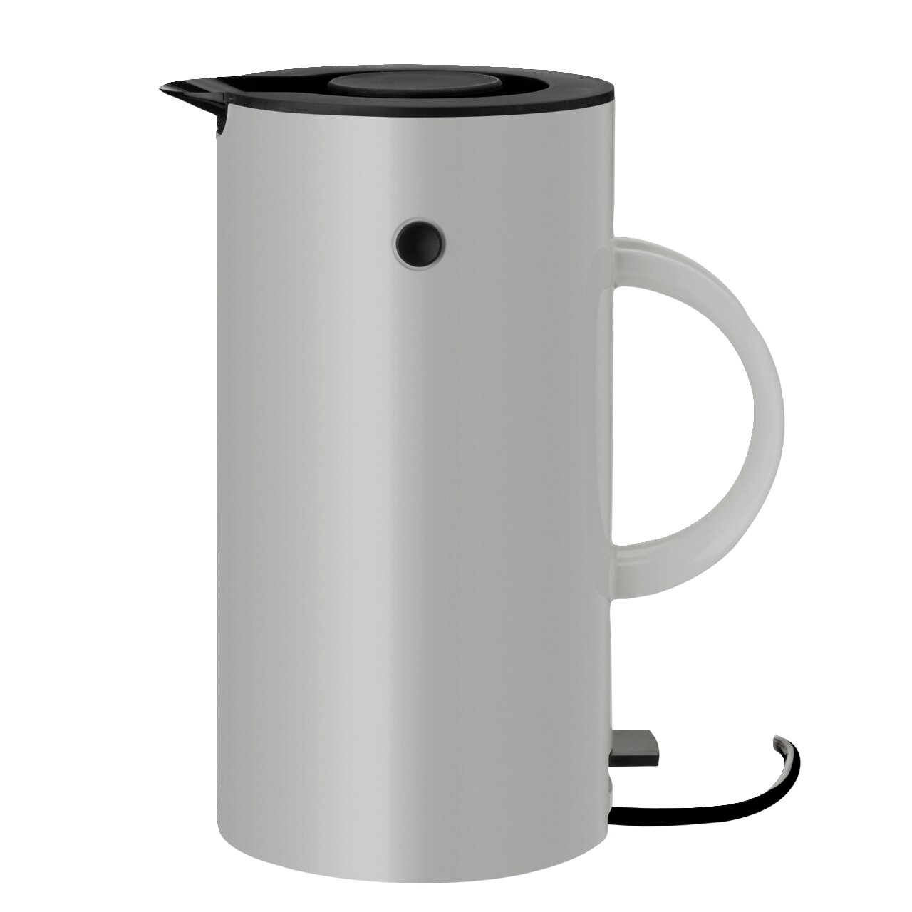 Stelton Wasserkocher 1,5l EM77 Moderner Wasserkocher 1,5l in seitlicher Ansicht mit elegantem, minimalistischem Design in Weiß und Schwarz.