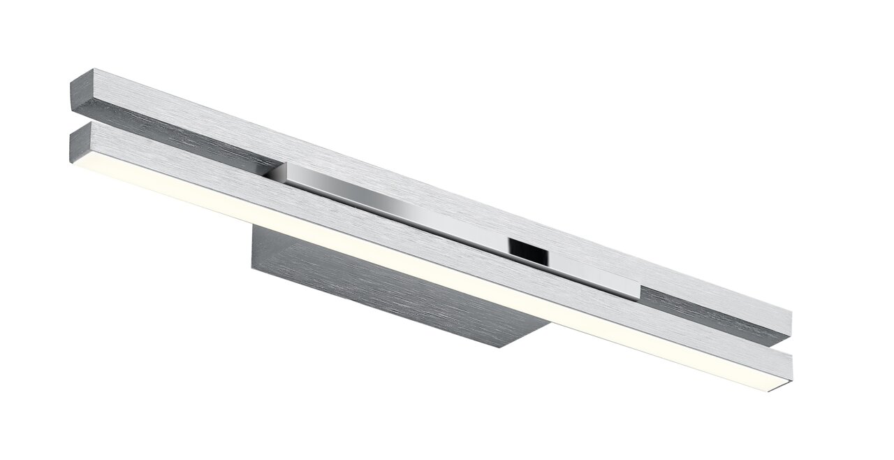 Moderne LED-Wandleuchte BEN in silberner Optik, seitliche Perspektive