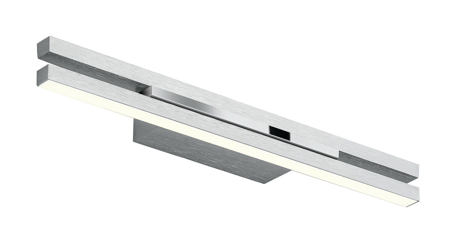 Moderne LED-Wandleuchte BEN in silberner Optik, seitliche Perspektive