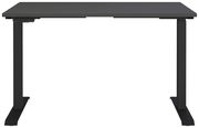 Elektrisch höhenverstellbarer Schreibtisch in Schwarz, frontale Ansicht