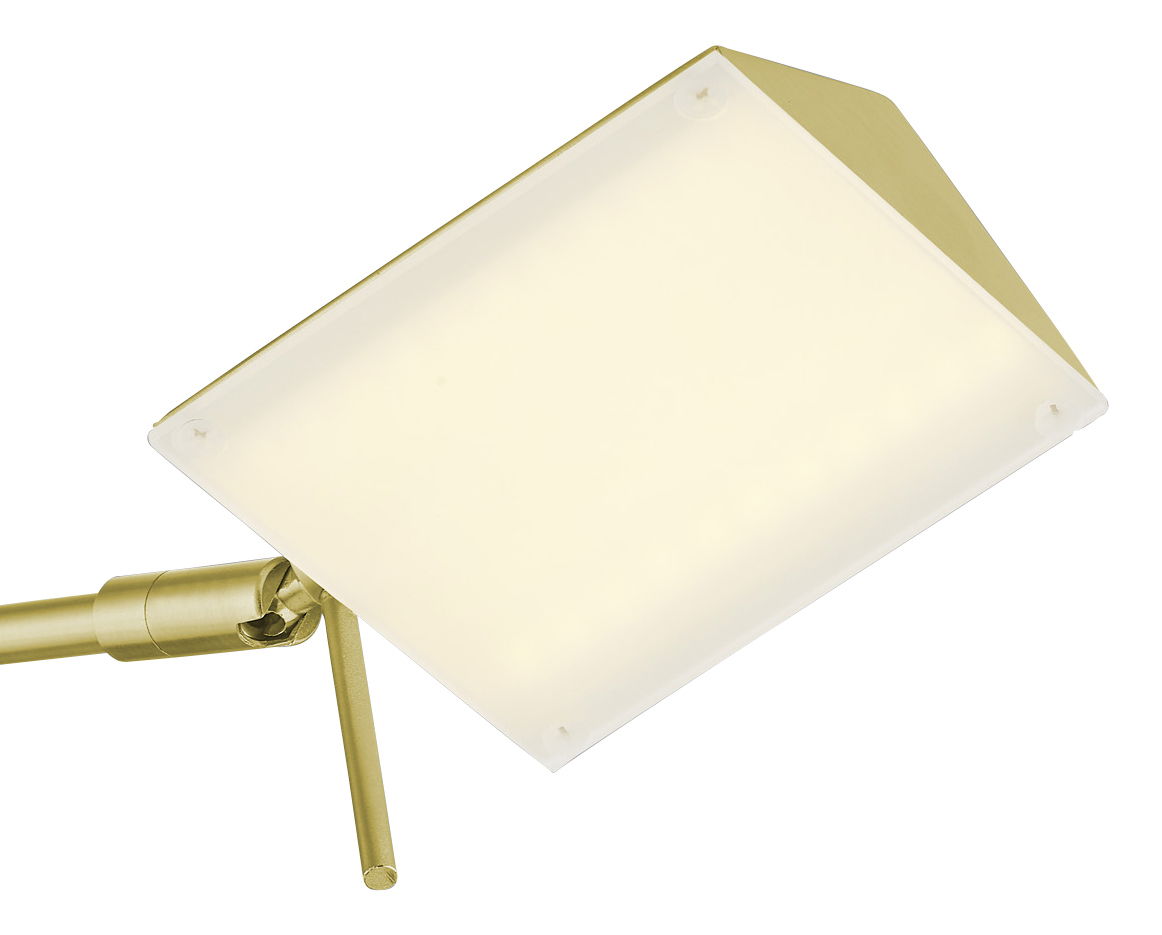 LED-Tischleuchte JOHANNHell in goldener Farbe, seitliche Perspektive