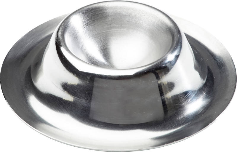 Silberner Eierbecher Alba aus Edelstahl, von oben betrachtet