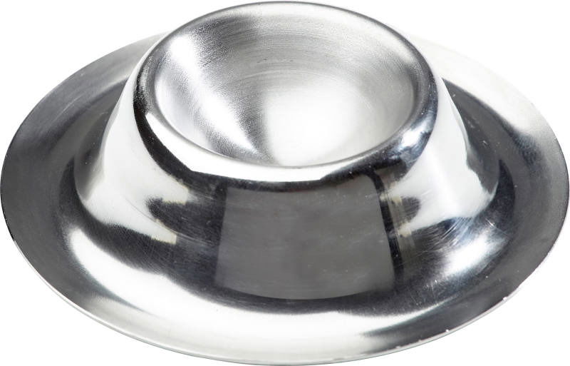 Silberner Eierbecher Alba aus Edelstahl, von oben betrachtet