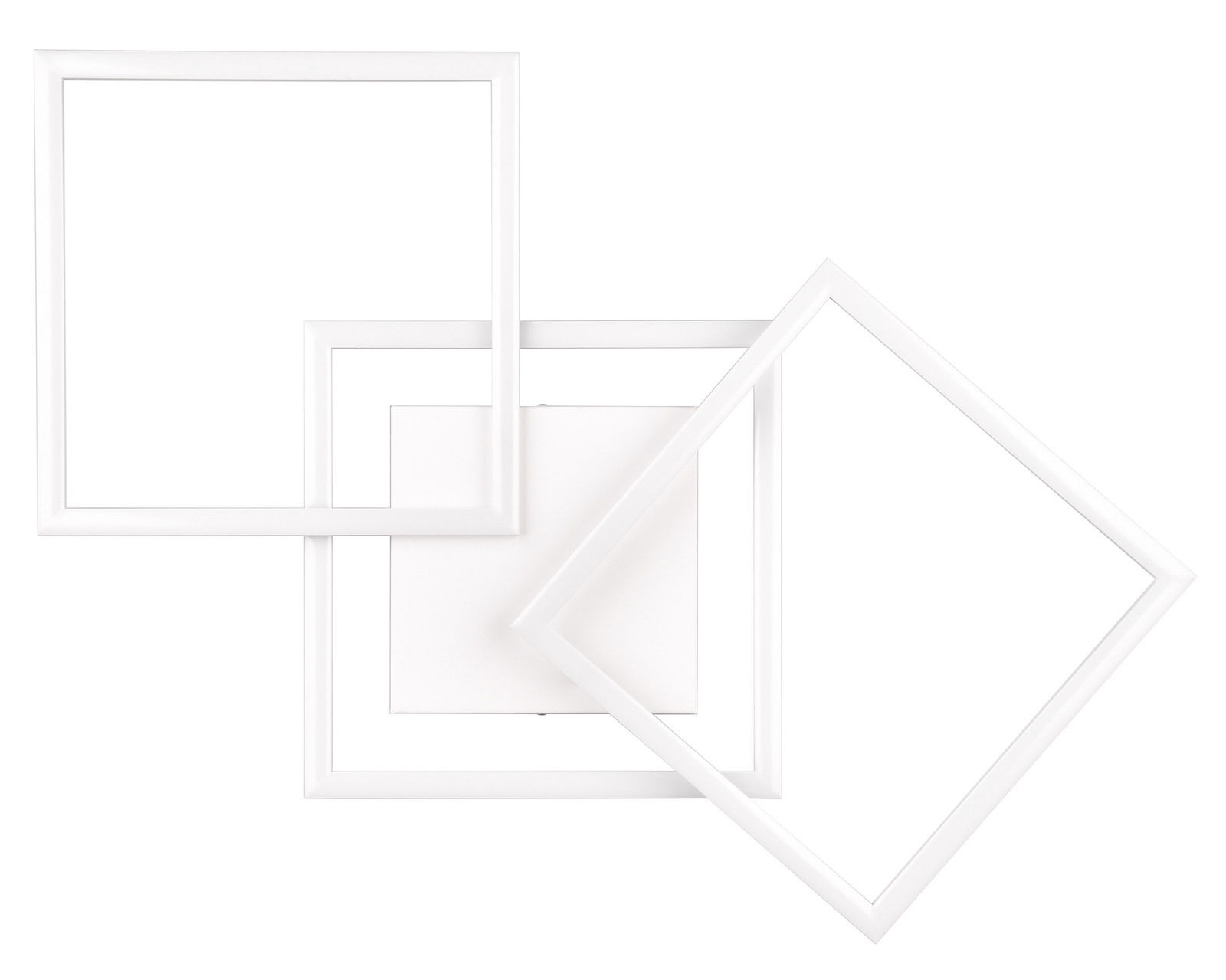 Moderne Deckenleuchte Trail mit überlappenden quadratischen Rahmen, Ansicht von oben.