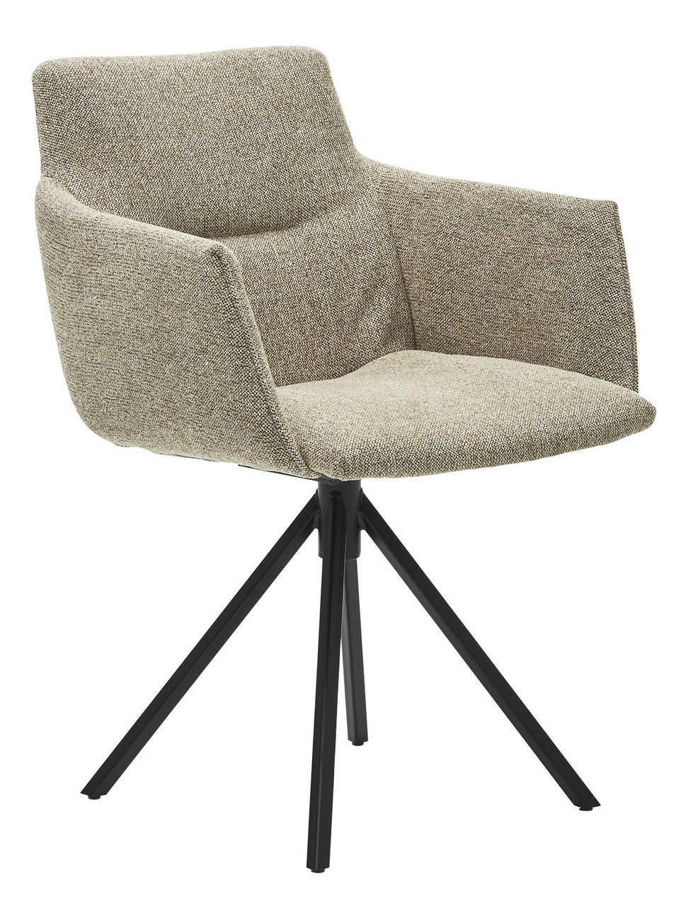 Musterring Sessel MR JUSTB! SP500 Moderner Sessel mit beigem Stoffbezug und schwarzen Metallbeinen, seitliche Perspektive