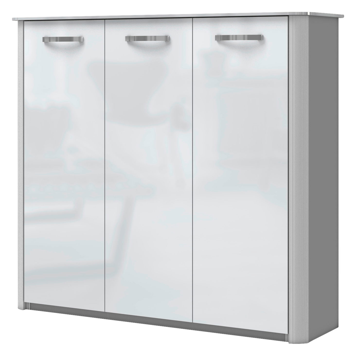 Moderner Schuhschrank mit drei Türen, Frontansicht