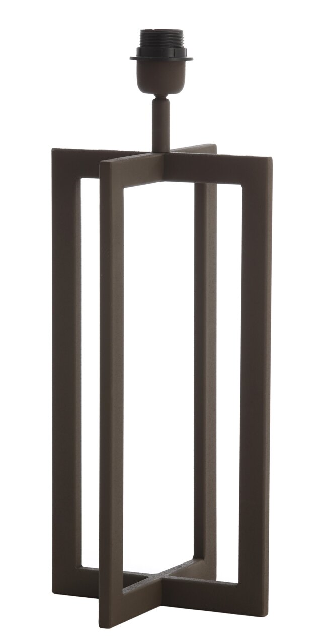 Light&Living Lampenfuß MACE Moderner Lampenfuß in geometrischem Design aus braunem Metall, seitliche Perspektive.