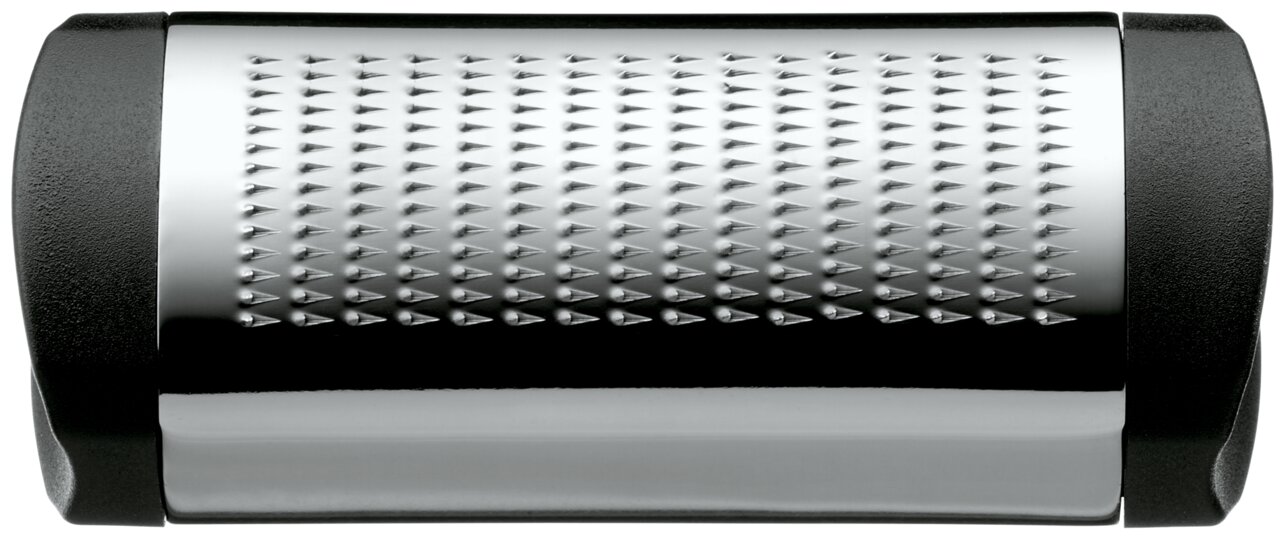 WMF Muskatreibe TOP TOOLS Muskatreibe aus Edelstahl mit schwarzem Griff, seitliche Perspektive