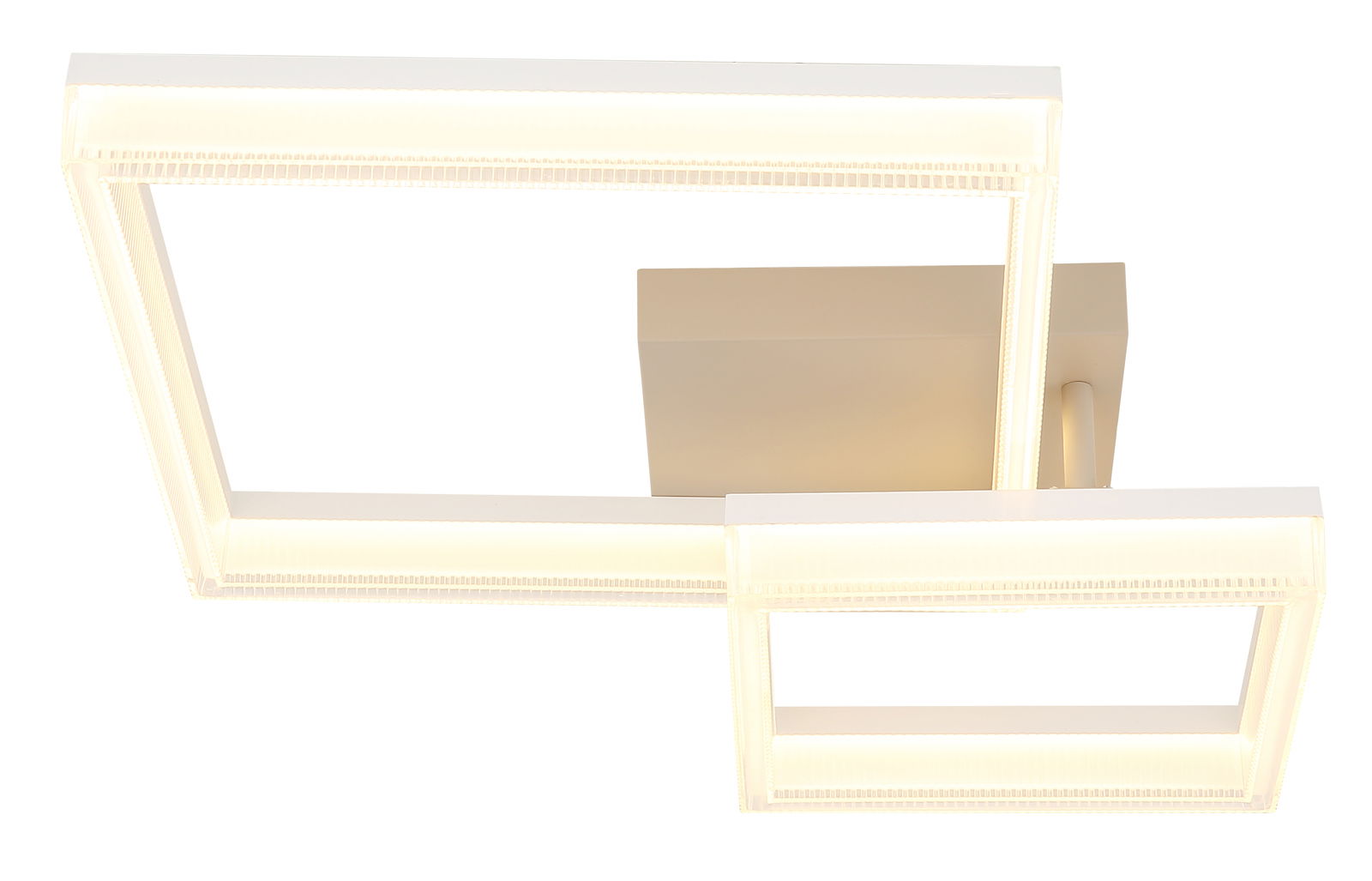 Moderne LED-Deckenleuchte mit rechteckigem Design, seitliche Perspektive