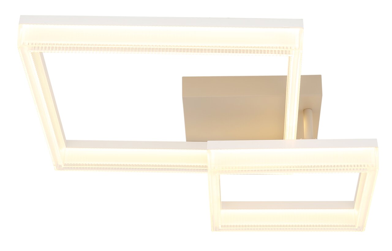 Moderne LED-Deckenleuchte mit rechteckigem Design, seitliche Perspektive