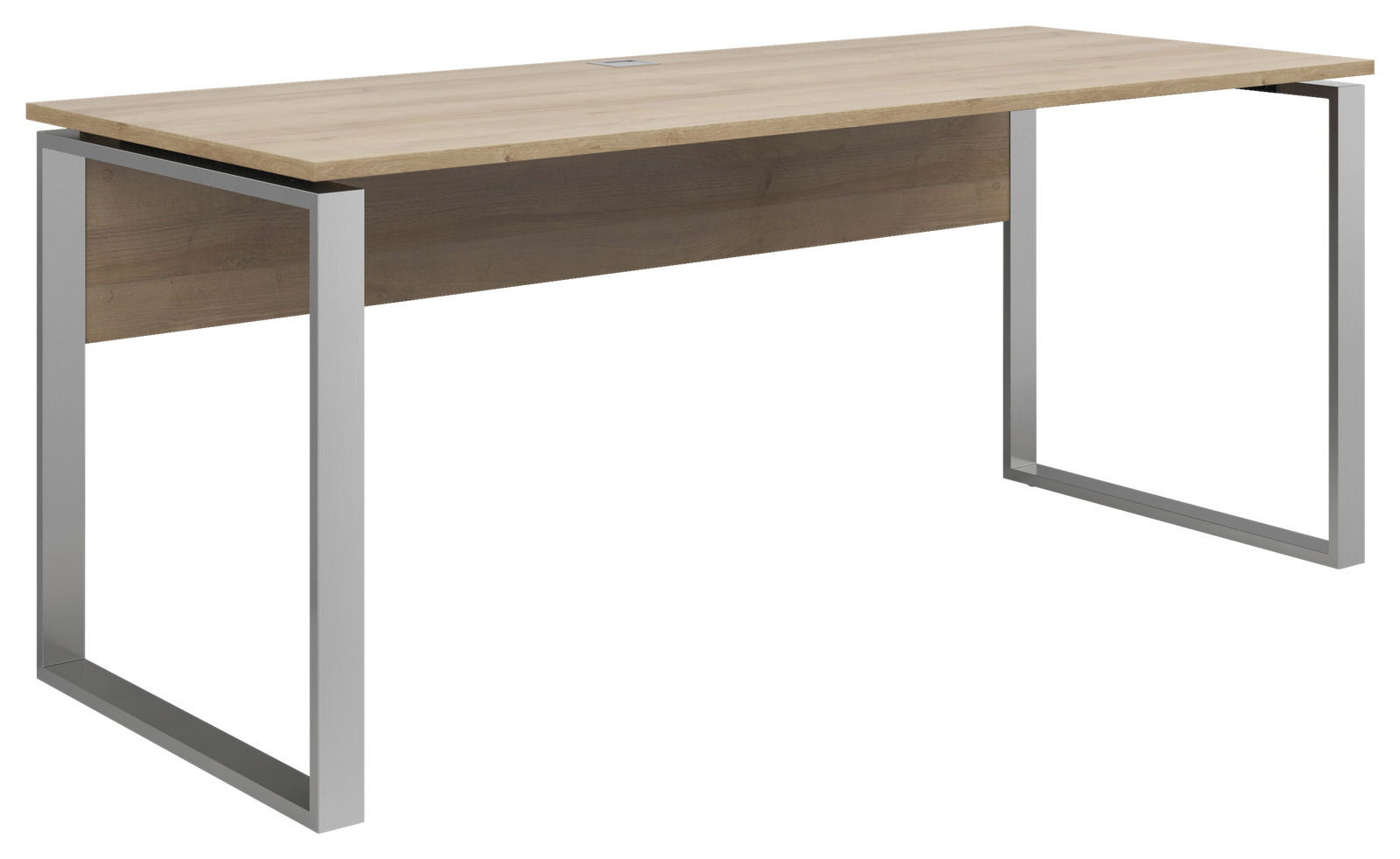 Voleo Schreibtisch NEVADA Moderner Schreibtisch mit Holzplatte und Metallrahmen, seitliche Perspektive