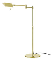 Goldene LED-Tischleuchte mit verstellbarem Arm, seitliche Perspektive