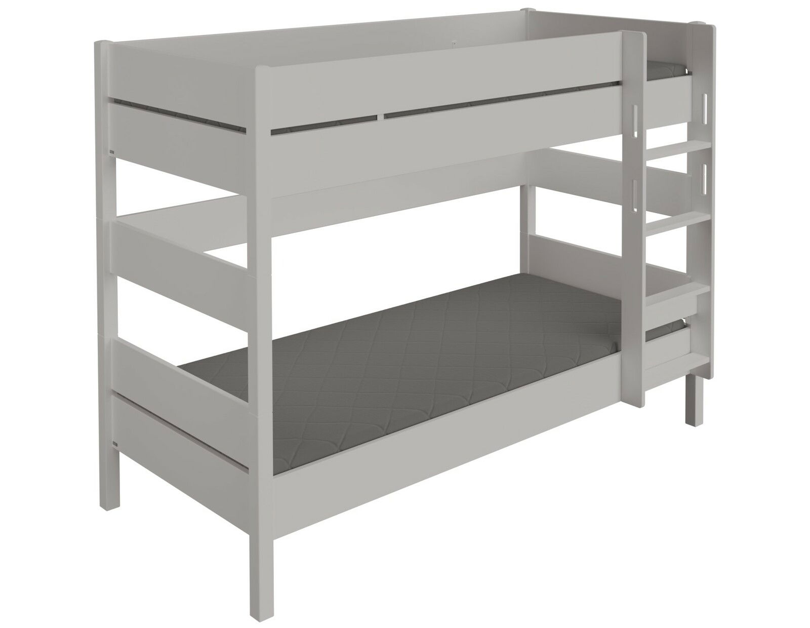 Paidi Etagenbett TIAGO Weißes Etagenbett mit zwei Liegeflächen und integrierter Leiter, seitliche Perspektive