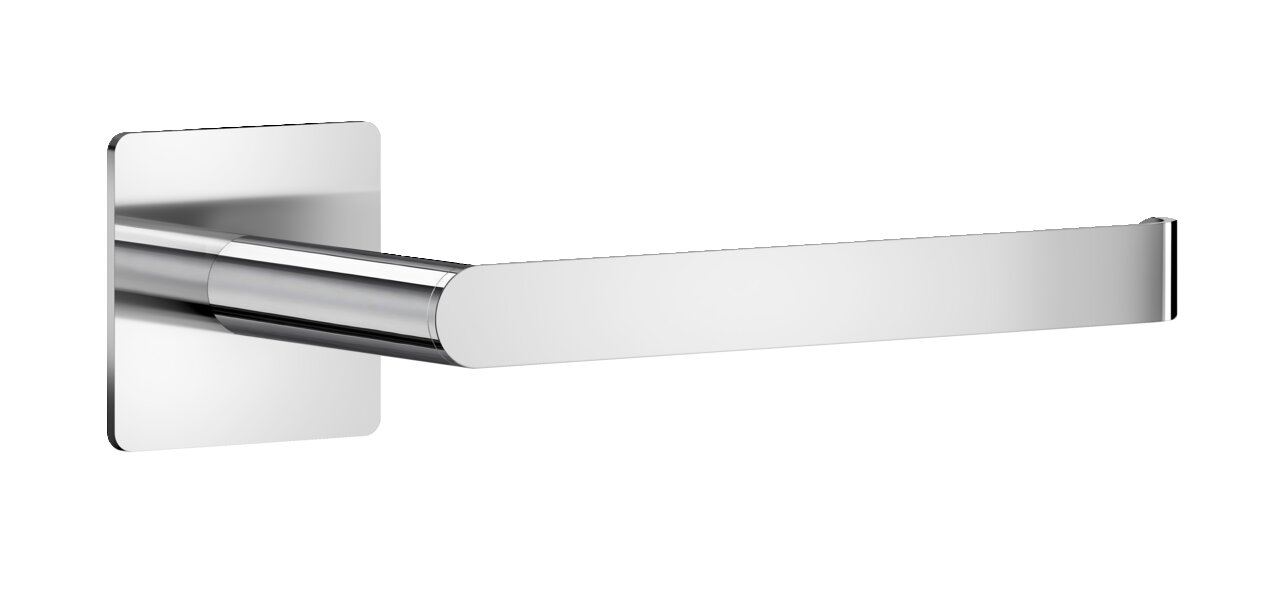 Polierter Toilettenpapierhalter aus Metall, seitliche Perspektive