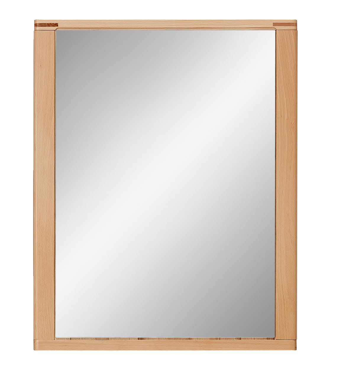 Rechteckiger Wandspiegel mit Holzrahmen, Frontalansicht