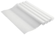 Weiße Schubladenmatte in Rollenform, seitliche Perspektive