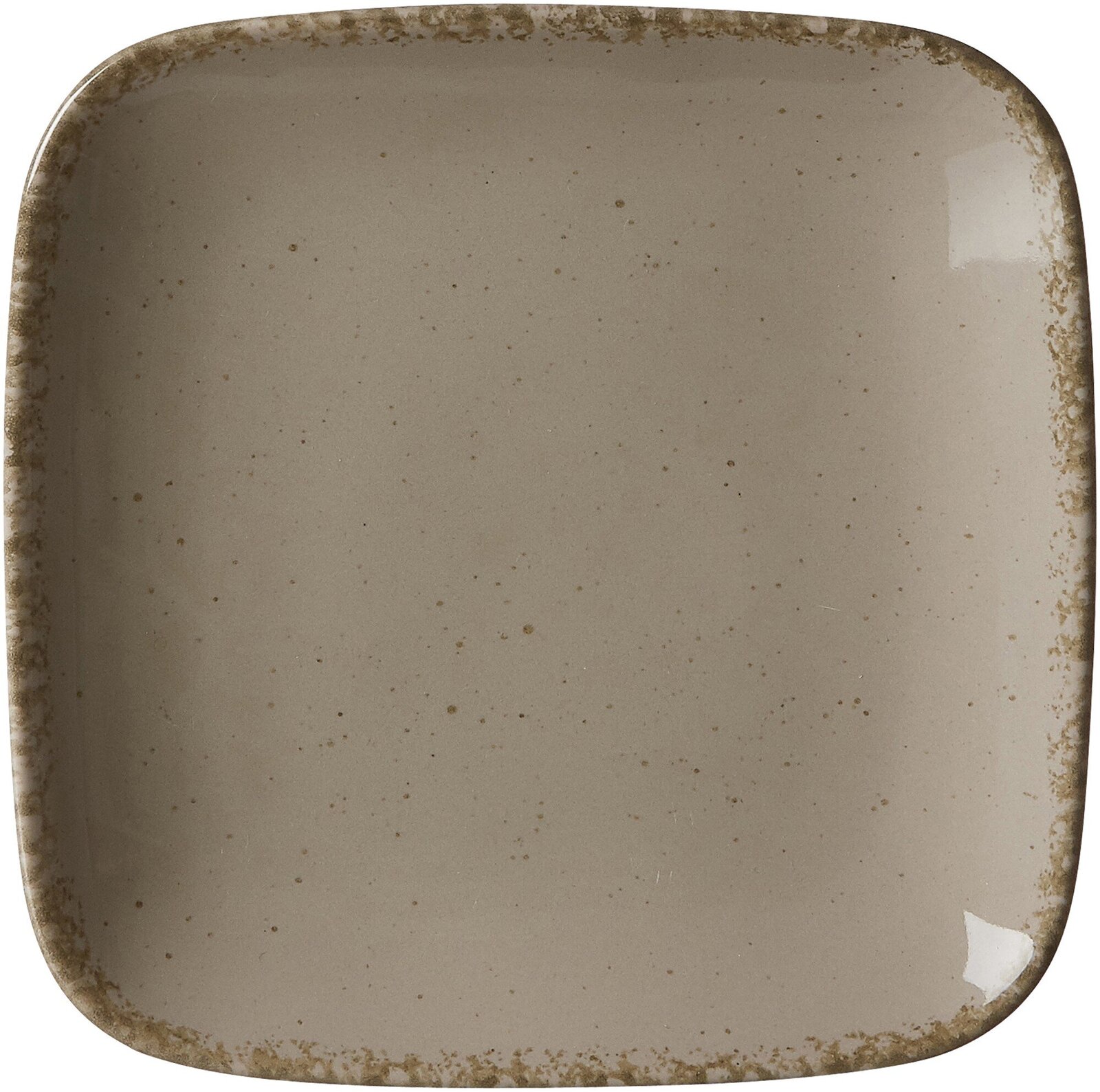 Ritzenhoff & Breker Beilagenteller CASA Grauer quadratischer Teller mit gesprenkeltem Rand, Draufsicht