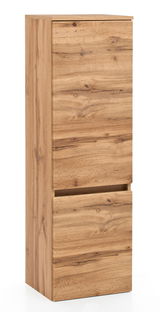 Midischrank aus Holz mit natürlicher Maserung, seitliche Perspektive