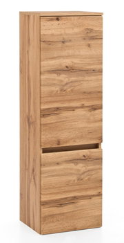 Midischrank aus Holz mit natürlicher Maserung, seitliche Perspektive