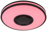 Runde LED-Deckenleuchte Riku in Rosa, seitliche Perspektive