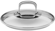 Topfdeckel aus Edelstahl mit Griff, Ansicht von oben