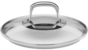 Topfdeckel aus Edelstahl mit Griff, Ansicht von oben