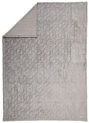 Graues Plaid mit eingeprägtem Muster, Draufsicht