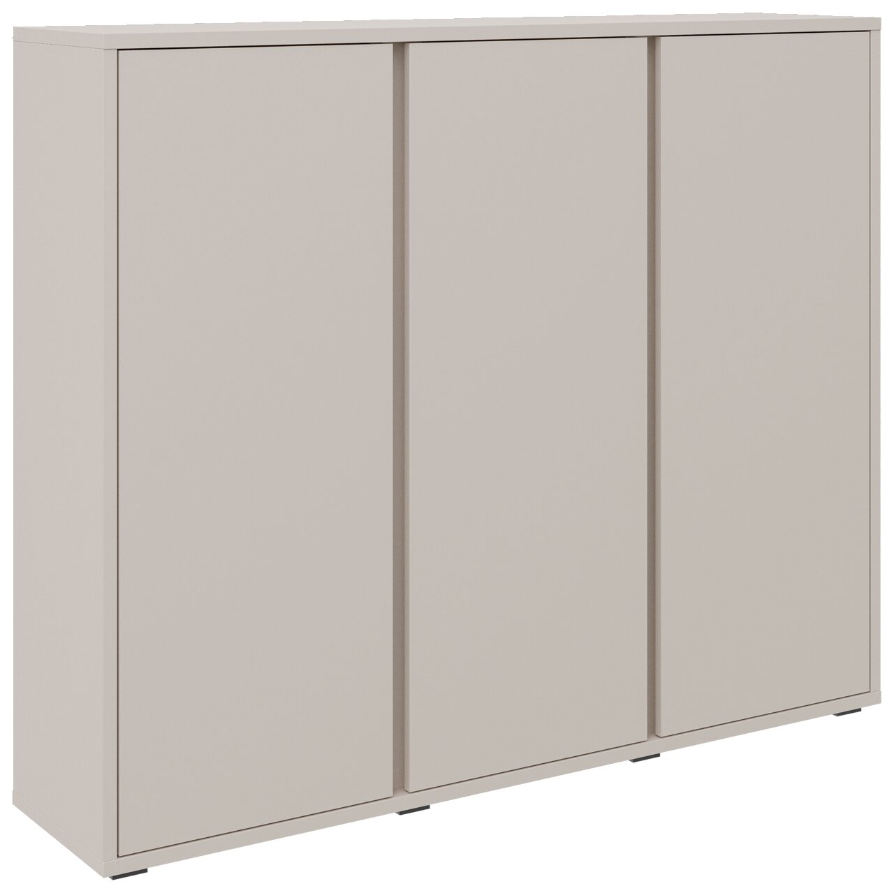 Moderner Schuhschrank mit drei Türen in minimalistischer Frontansicht