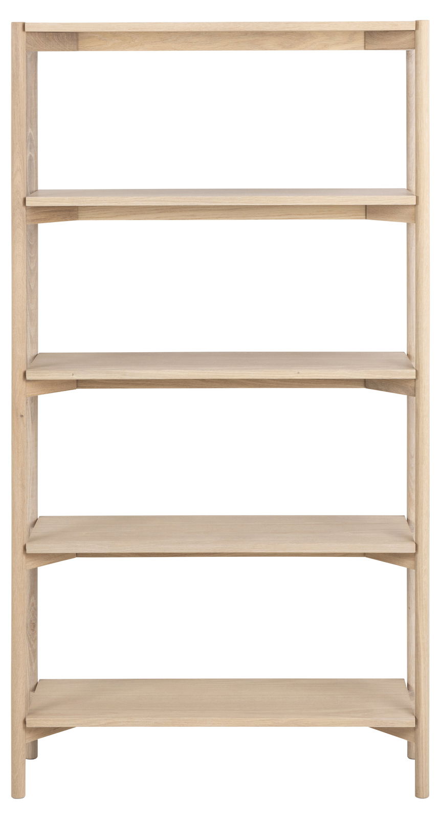 Holzregal mit vier Ebenen, frontale Ansicht