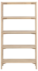 Holzregal mit vier Ebenen, frontale Ansicht