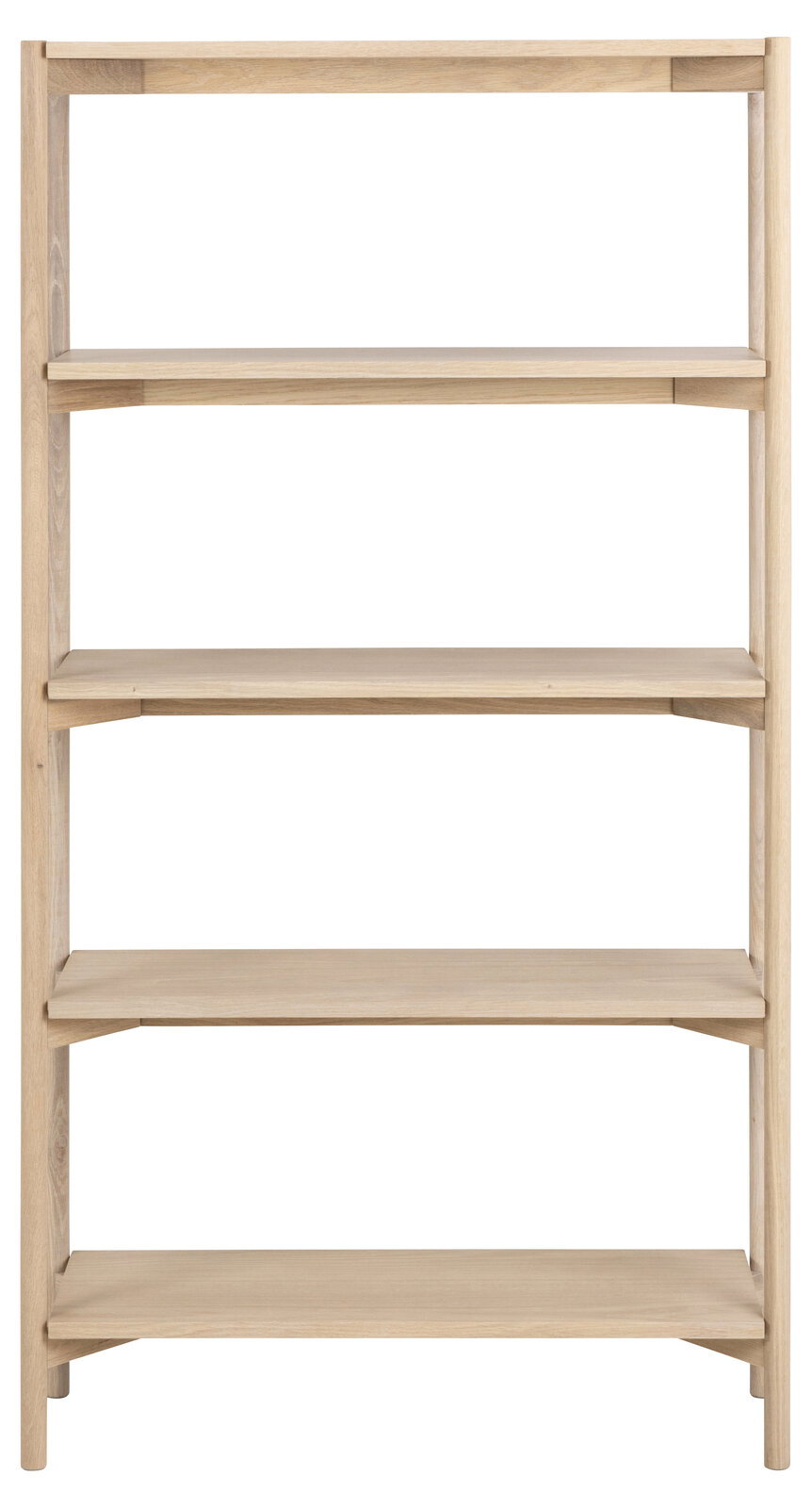 Holzregal mit vier Ebenen, frontale Ansicht